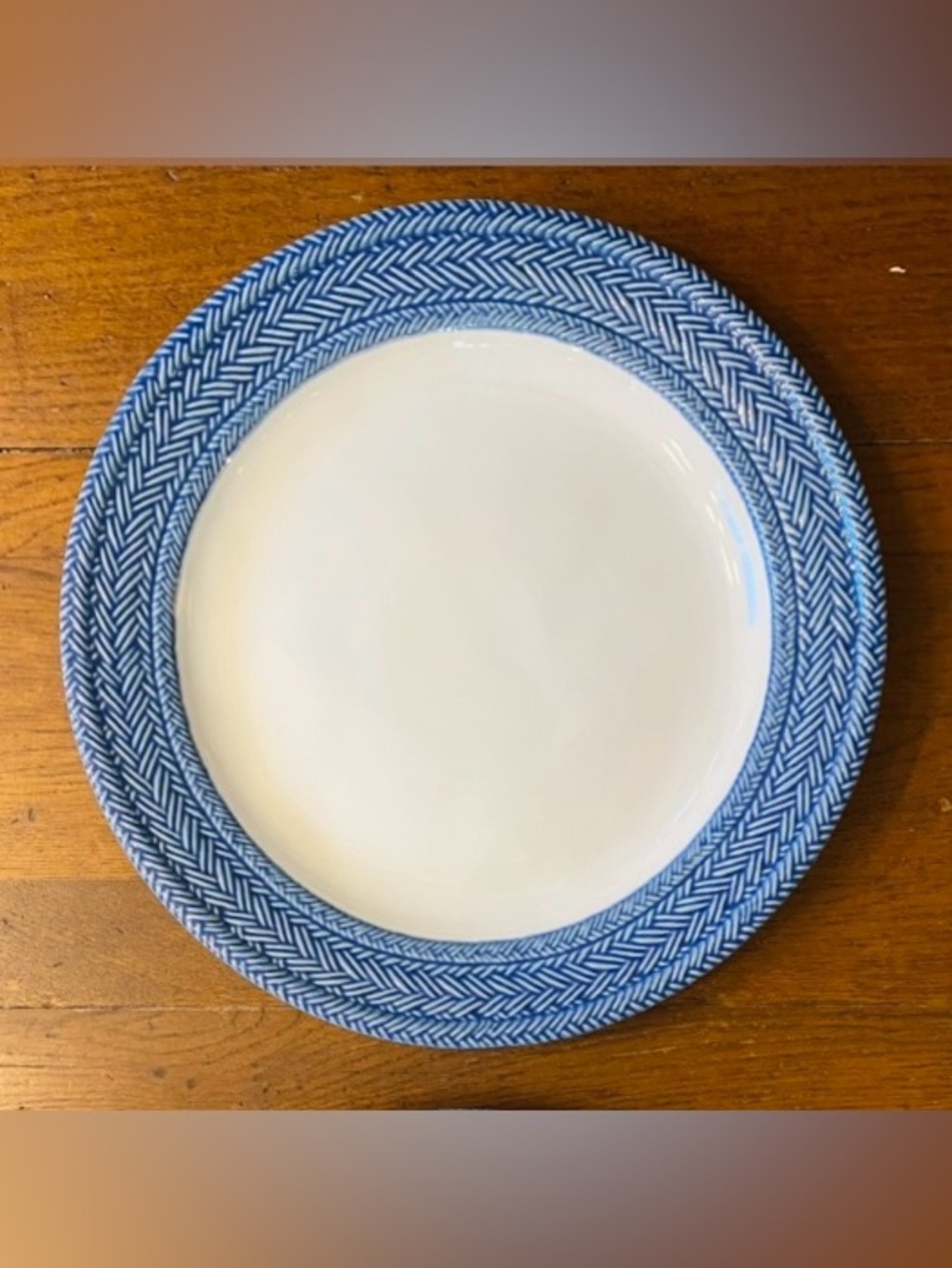 Set of 2 Le Panier Dinner Plate By Juliska Delft Blue Ceramic Handmade 11”